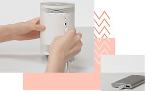 Samsung The Freestyle -projektori ja Samsung-varavirtalähde