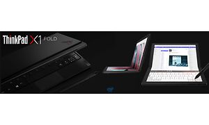 Lenovo ThinkPad X1 Fold -kannettava eri asennoissa