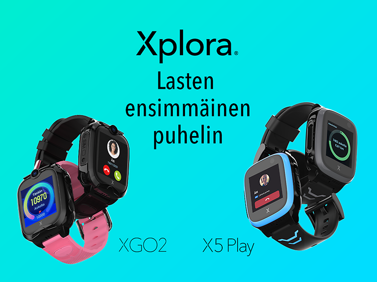 Banneri Xploran XGO2- ja X5 Play -kellopuhelimista