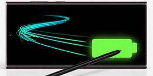 Galaxy S22 Ultra ja akkulogo