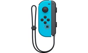 Sininen Nintendo Joy-Con ohjain ja punainen ympyrä kameranapin kohdalla