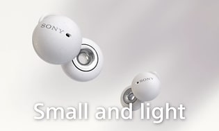 Sony-kuulokkeet - Valkoiset Sony LinkBuds -kuulokkeet
