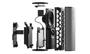 Sonos Roam SL -kaiuttimen osia erillään toisistaan