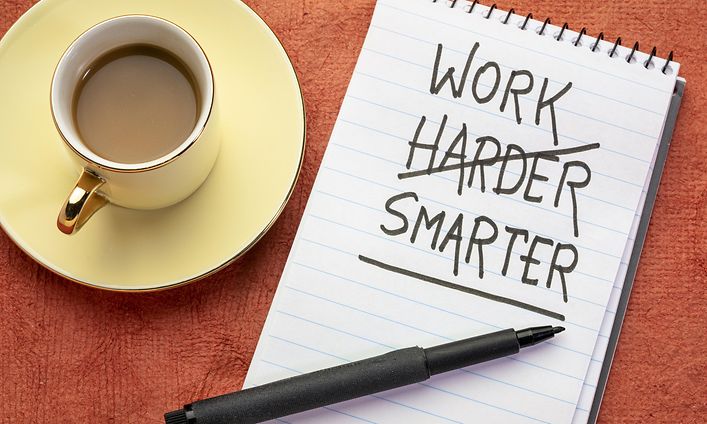 Work smarter, not harder -teksti