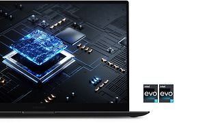 Galaxy Book2 Pro ja kaksi Intel Evo -sertifikaatin logoa