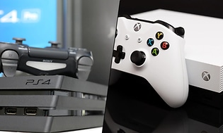 PS4 ja Xbox One X -kollaasi