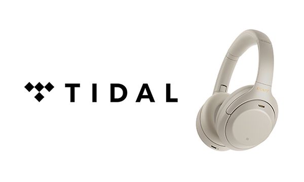 Sony-kuulokkeet ja Tidal-logo