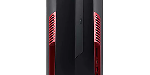 Musta Acer Nitro pelitietokone punaisilla yksityiskohdilla