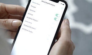 Smart Notifications -valikko älypuhelimen Arlo-sovelluksessa