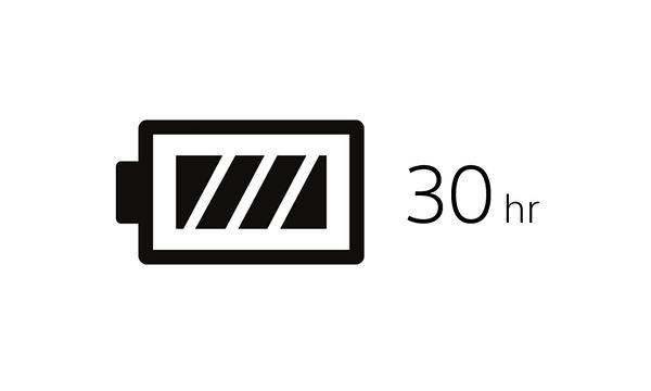 Sony-kuulokkeet akunkesto-symboli