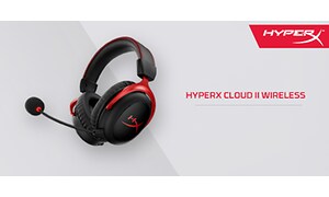 HyperX Cloud II Wireless -pelikuulokkeet ja mainosteksti