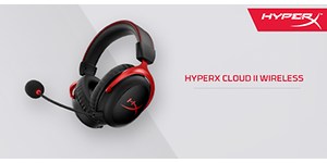 HyperX Cloud II Wireless -pelikuulokkeet ja mainosteksti