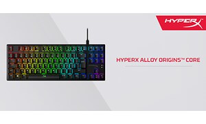 HyperX  Alloy Origins™ Core- pelinäppäimistö ja mainosteksti