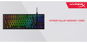 HyperX Alloy Origins™ Core- pelinäppäimistö ja mainosteksti