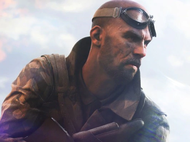 Visuaalinen kuvakaappaus Battlefieldistä - Järkähtämätön sotilas katsoon sivulle