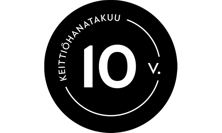 Kuvake, joka kertoo, että Gigantti tarjoaa 10 vuoden takuun keittiöhanoille