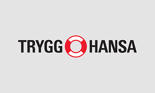 Trygg Hansa -logo harmaalla taustalla