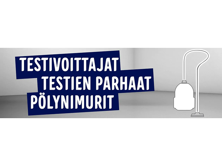 Pölynimurit - testivoittajat testien parhaat -banneri