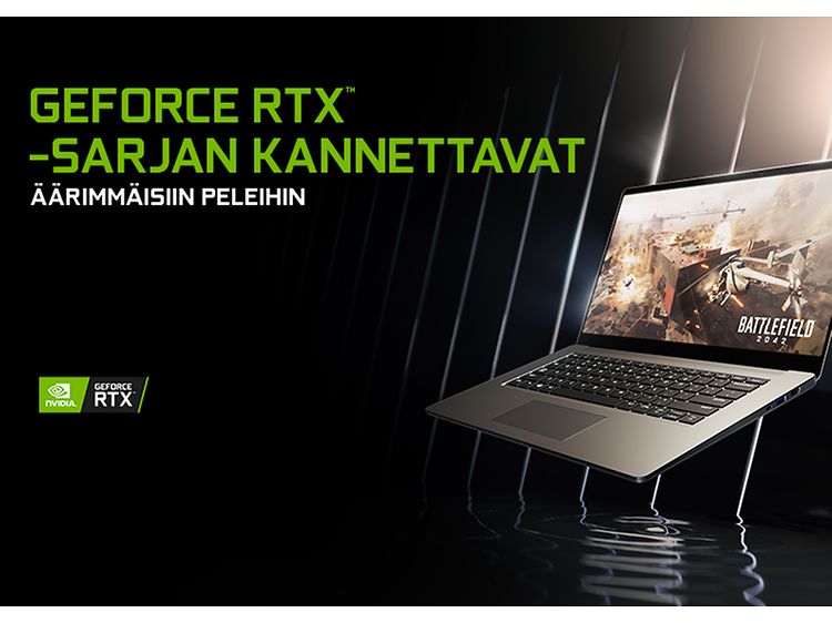 Kannettavat GeForce RTX 3000 -sarjan prosessori -banneri
