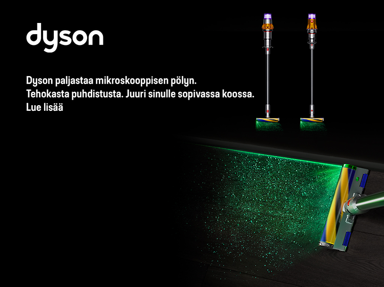 Dyson collage with Finnish text