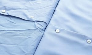 Two blue shirts - one wrinkled one not