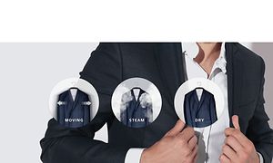 Man in a suit and illustration of how steaming works