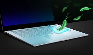 Vivobook S14 OLED - Vivobook S14 -kannettavan näppäimistö symboloi sen antibakteerisesta ominaisuutta