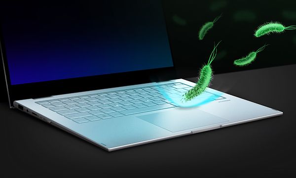 Vivobook S14 OLED - Vivobook S14 -kannettavan näppäimistö symboloi sen antibakteerisesta ominaisuutta