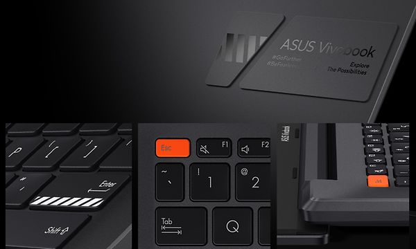Vivobook S14 OLED - Lähikuva Vivobook S14 -kannettavan näppäimistön näppäimistä