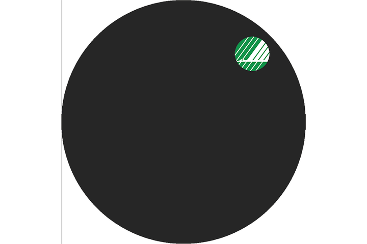 Esimerkkikuva 38mm mustasta laminaattitasosta Joutsenmerkillä