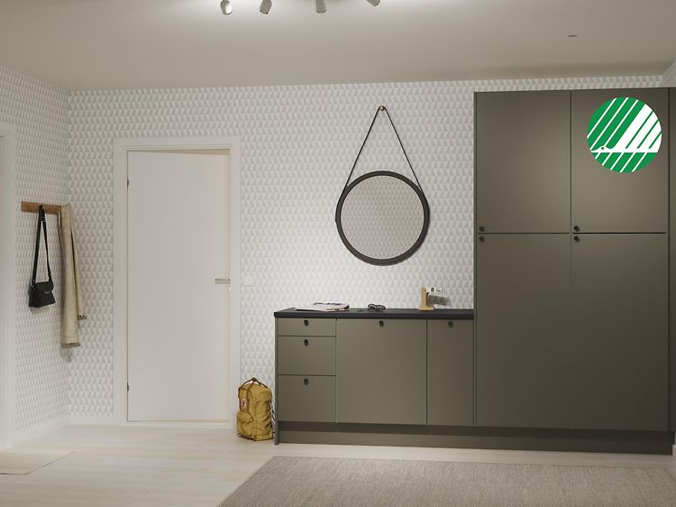 Epoq - Keittiösarja - Trend Moss Green eteinen ja kodinhoitohuone Joutsenmerkillä