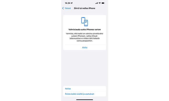 Apple - iPhone - Tehdasasetusten palauttaminen iPhone FI