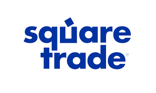 Tabletti ja kannettava vakuutus - Logo sinisellä Square Trade -tekstillä