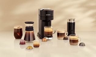 Nespresso-espressokoneita, kahvijuomia ja kahvikapseleita