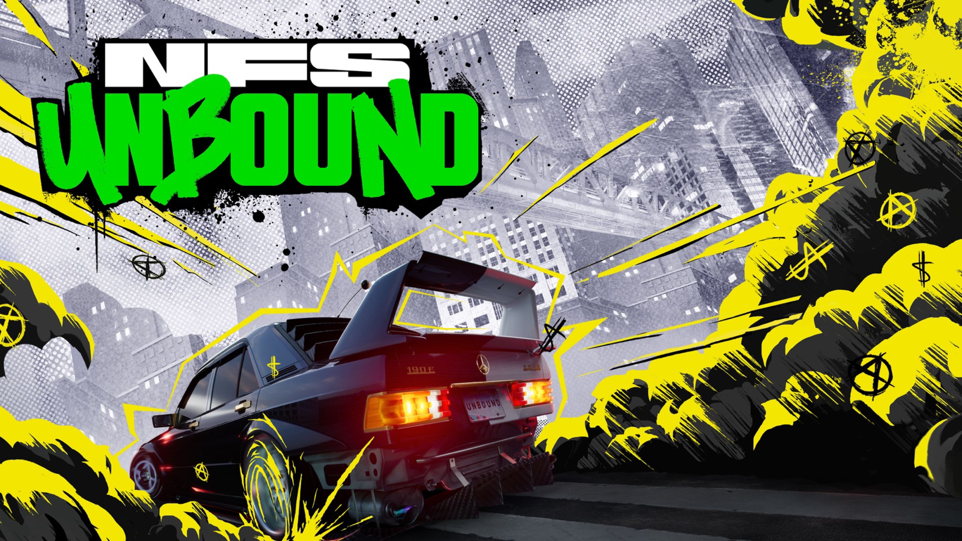 NFS Unbound - auto ja graffititausta