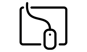 B2B - Mustavalkoinen Hiiri ja hiirimatto -logo