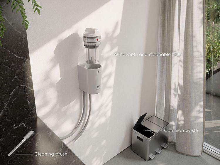 Electrolux-mikromuovisuodatin asennettuna seinään