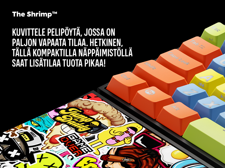 Värikäs The Shrimp -pelinäppäimistö