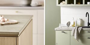 Epoq Edge Natural Oak ja Trend Pistachio -keittiöt