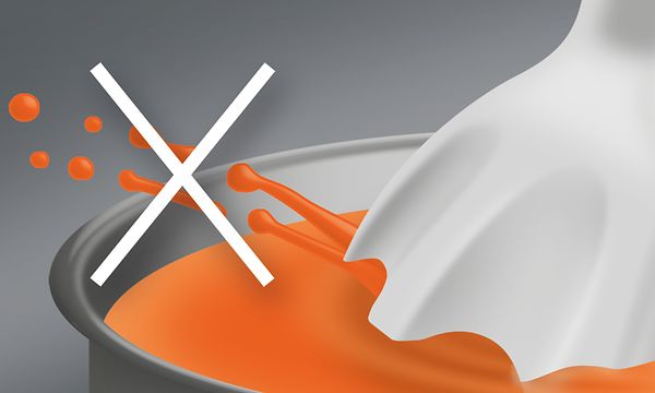 Kuvituskuva Braun-sauvasekoittimen SplashControl-tekniikasta