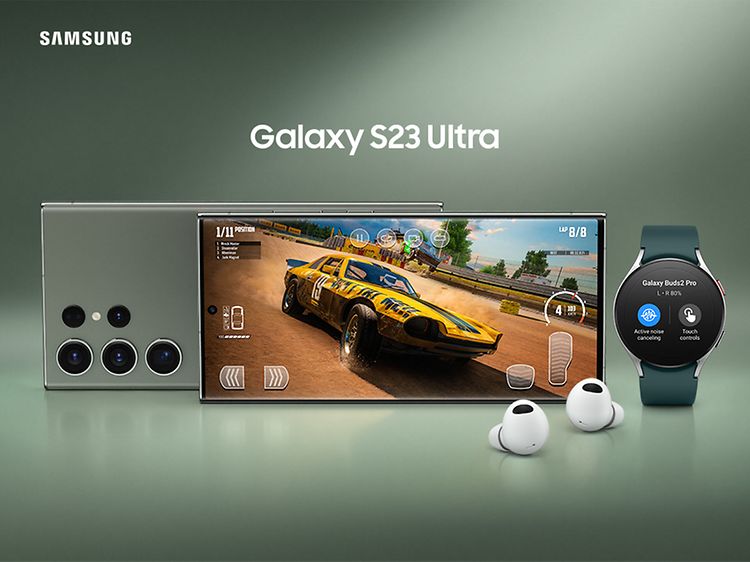 Samsung Galaxy S23 Ultra -älypuhelin, Galaxy-älykello ja Galaxy Buds Pro
