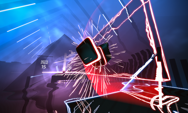 Gaming - VR-pelaaminen - Beat saber -pelin kuvakaappaus