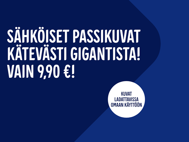Sähköiset passikuvat Gigantista vain 9,90 €