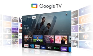 Google TV ja erilaisia TV-ohjelmia tarjolla