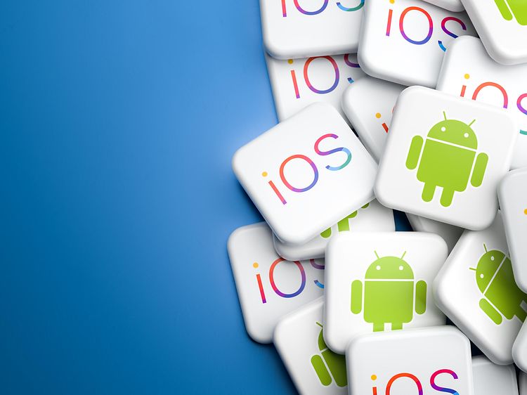 Android ja IOS -käyttöjärjestelmien logot