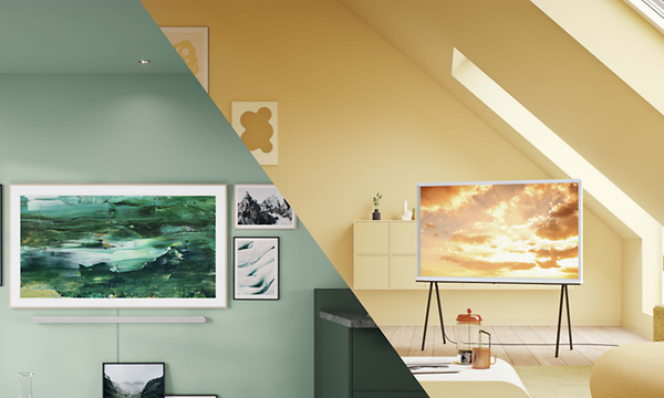 Samsung Lifestyle TV sopii kotisi huonekalujen ja taulujen kanssa yhteen