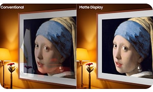 Samsung The Frame Lifestyle TV:n mattanäyttö minimoi heijastukset