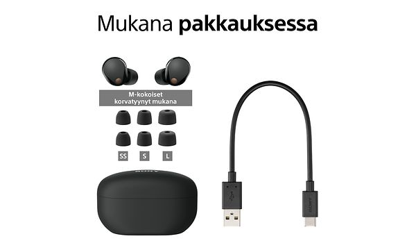 Sony WF-1000XM5 täysin langattomat in-ear kuulokkeet