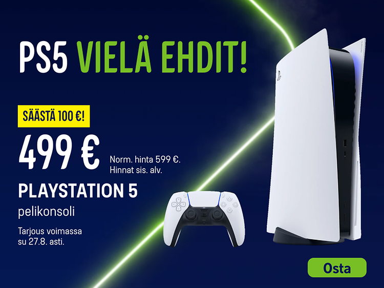 Playstation 5 - säästä 100 euroa, vielä ehdit