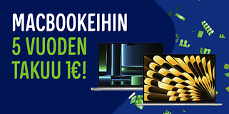 MacBookkeihin 5 vuoden takuu 1€